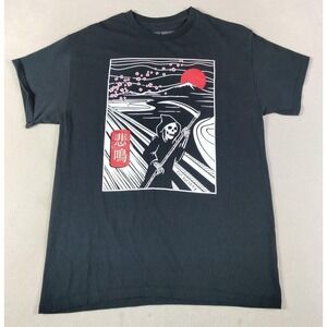 Riot Society Shirt Mens Medium Black Grim Reaper‎ Japanese Graphic Tee Horror